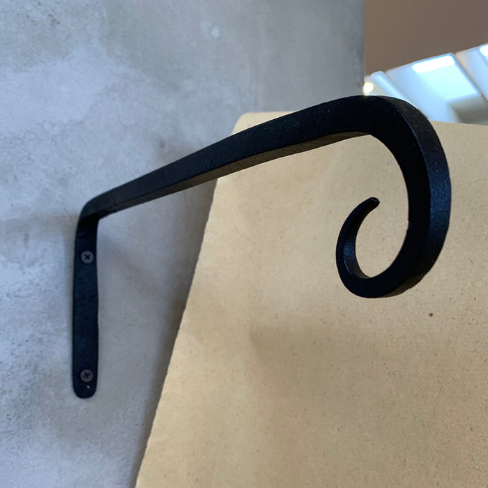 Hooks: Long Black Iron Hook with Curled End