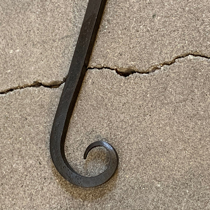 Hooks: Long Black Iron Hook with Curled End