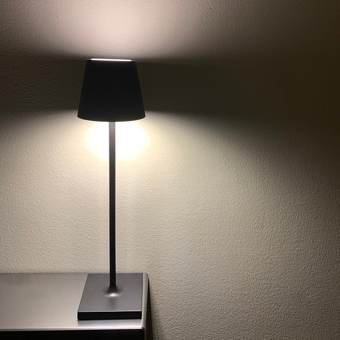 Lamp: Cordless LED Metal Table Lamp Matte Black