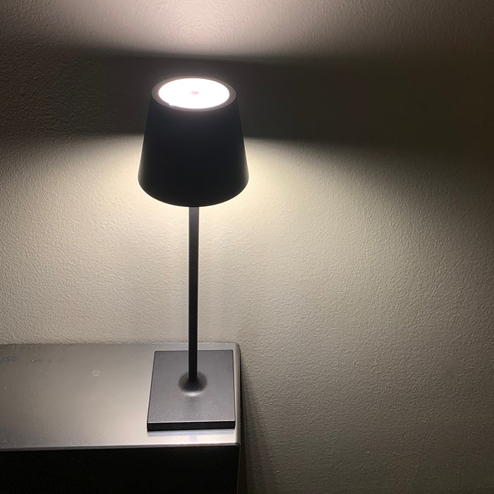 Lamp: Cordless LED Metal Table Lamp Matte Black
