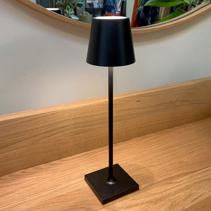 Lamp: Cordless LED Metal Table Lamp Matte Black