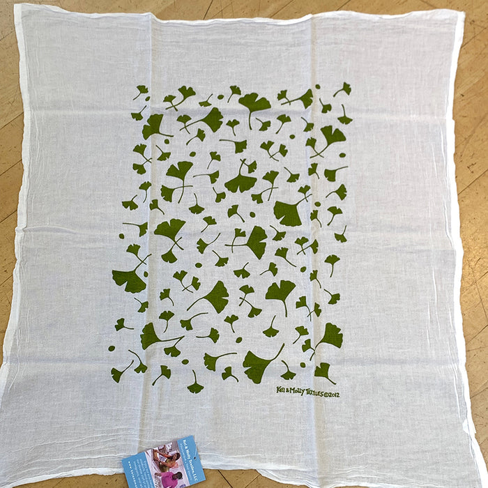 Home: 100% Cotton Tea Towel with Gingko Leaves