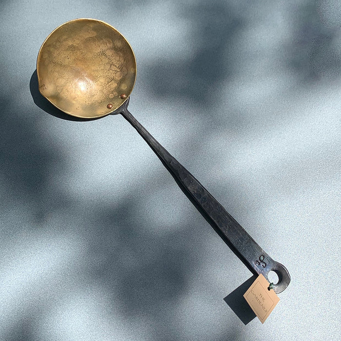 Home: Forged Brass and Iron Serving Spoon