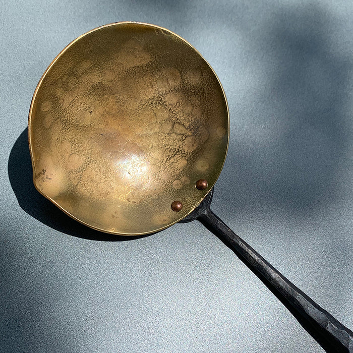 Home: Forged Brass and Iron Serving Spoon