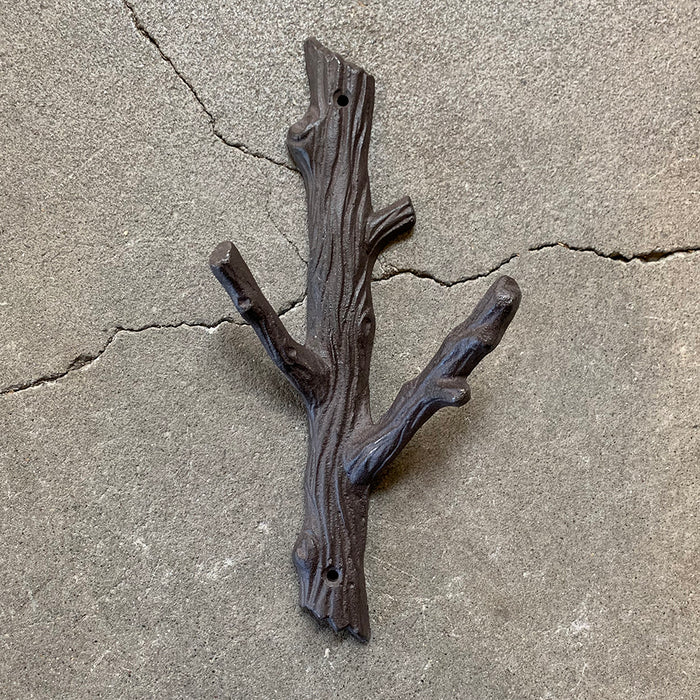 Hooks: Cast Iron Tree Branch Flat Hanging Rack