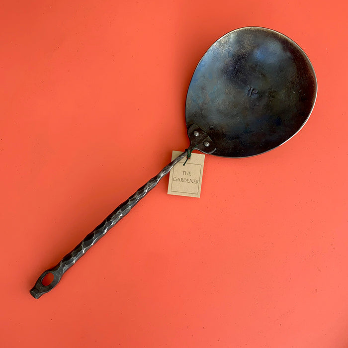 Home: Forged Serving Spoon with Textured Handle
