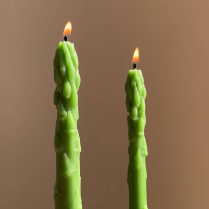 Asparagus Beeswax Taper Candles