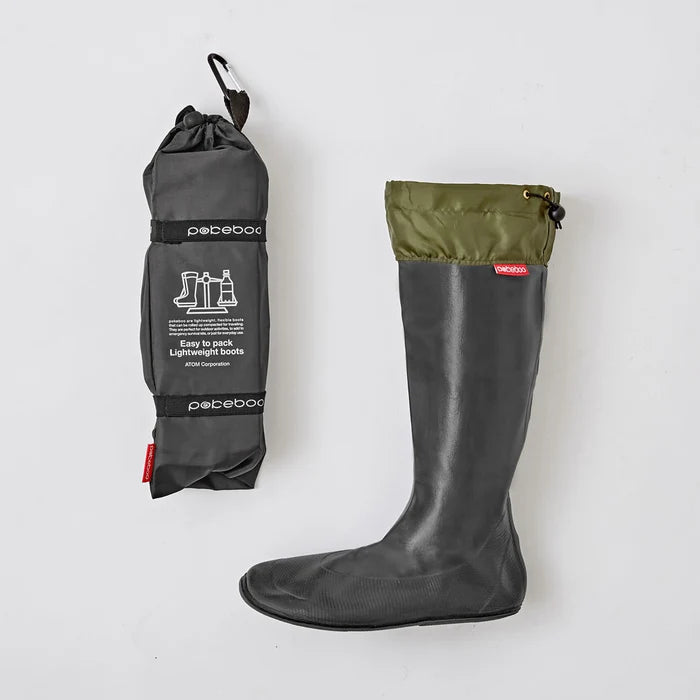 Pokeboo - Packable Rubber Rain Boots - Black
