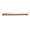Wooden salad tongs folded flat  on a white background