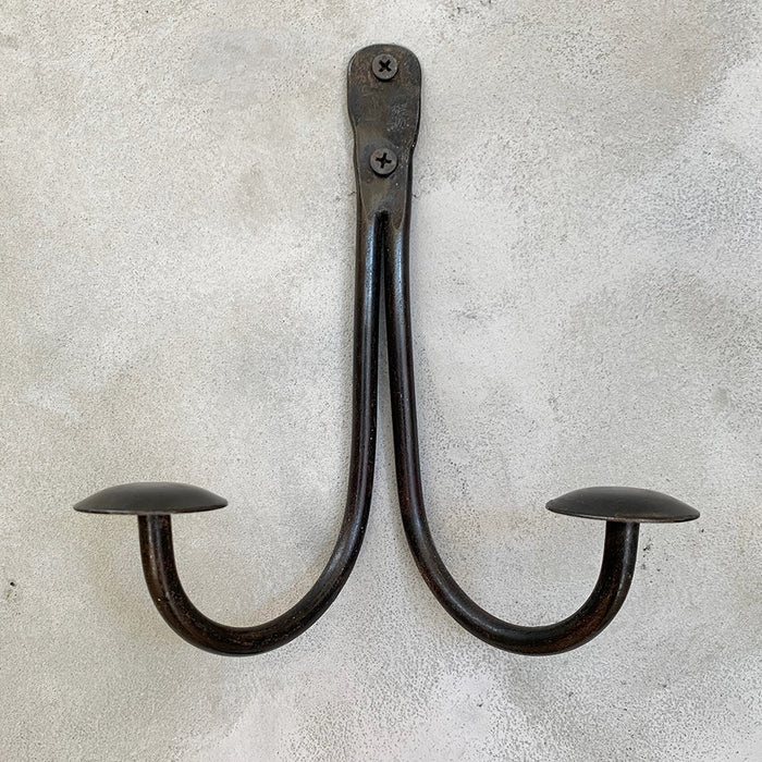 Hooks: Cast Iron Double Hat Hook Rack