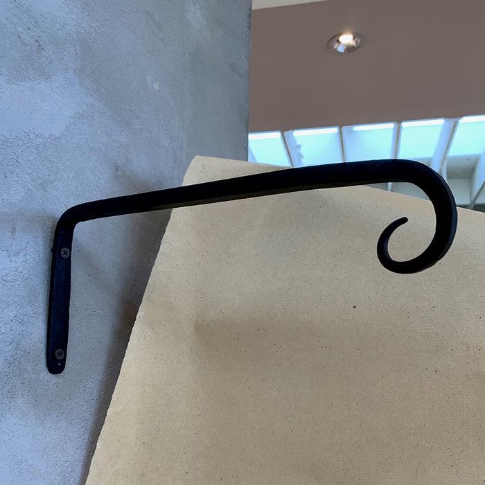 Hooks: Long Black Iron Hook with Curled End