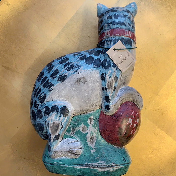 Unique: Painted Wooden Cat