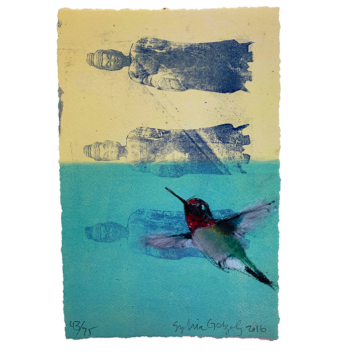 Art: Print Sylvia Gonzalez Hummingbird with Buddhas