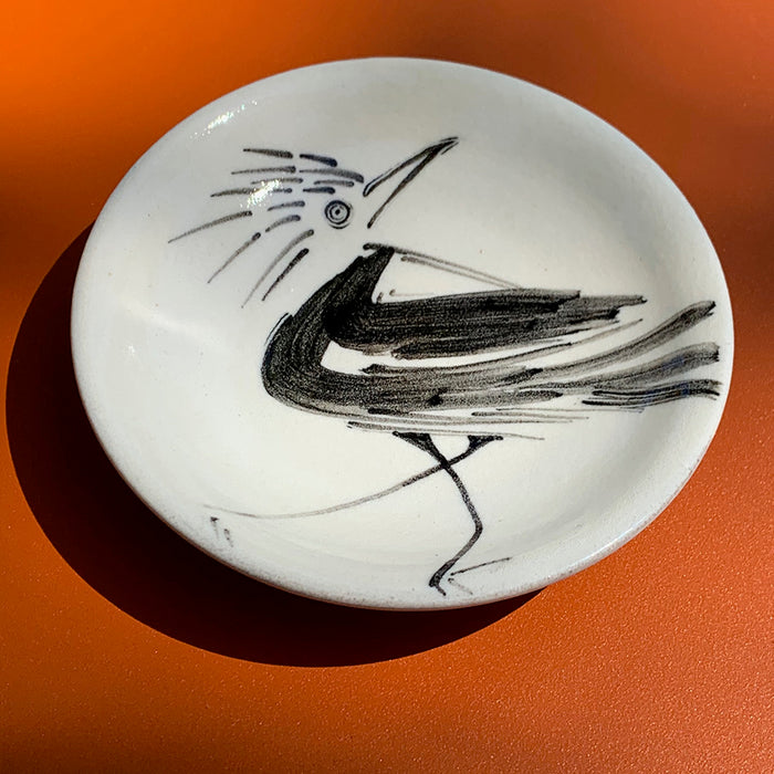 Home:  Betsy Williams Tiny Plate with Brush-Stroke Roadrunner