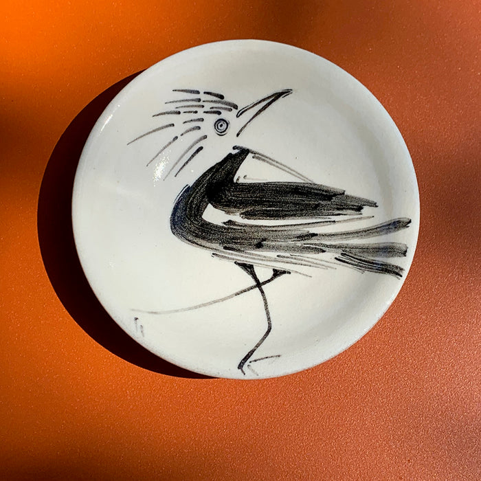 Home:  Betsy Williams Tiny Plate with Brush-Stroke Roadrunner