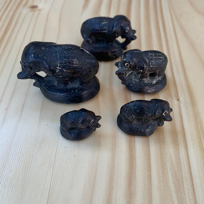 Unique: Set of Five Miniature Elephants