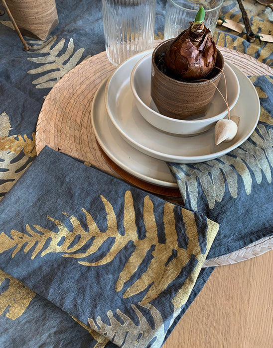 Home: Bertozzi Silver and Gold Oak Leaf Tea Towel