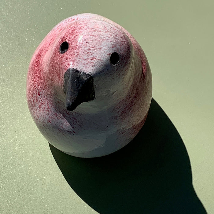 Art: Ceramic Dusty Pink Speckled Shore Bird