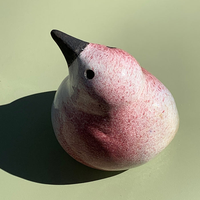 Art: Ceramic Dusty Pink Speckled Shore Bird