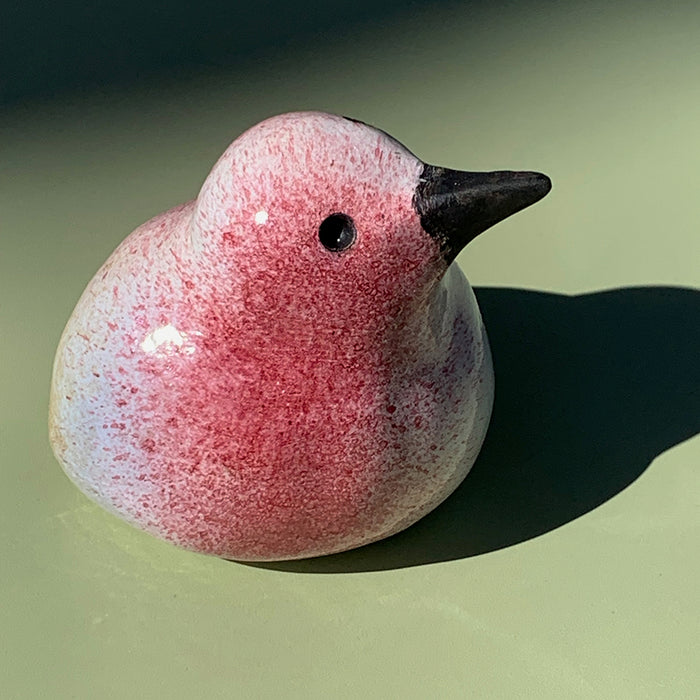 Art: Ceramic Dusty Pink Speckled Shore Bird