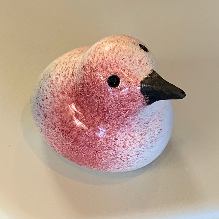 Art: Ceramic Dusty Pink Speckled Shore Bird