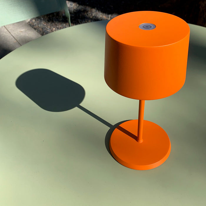 Lamp: Cordless LED Metal Orange Mini Table Lamp