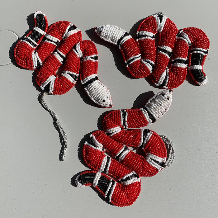 Ornament: Beaded Coral Snake