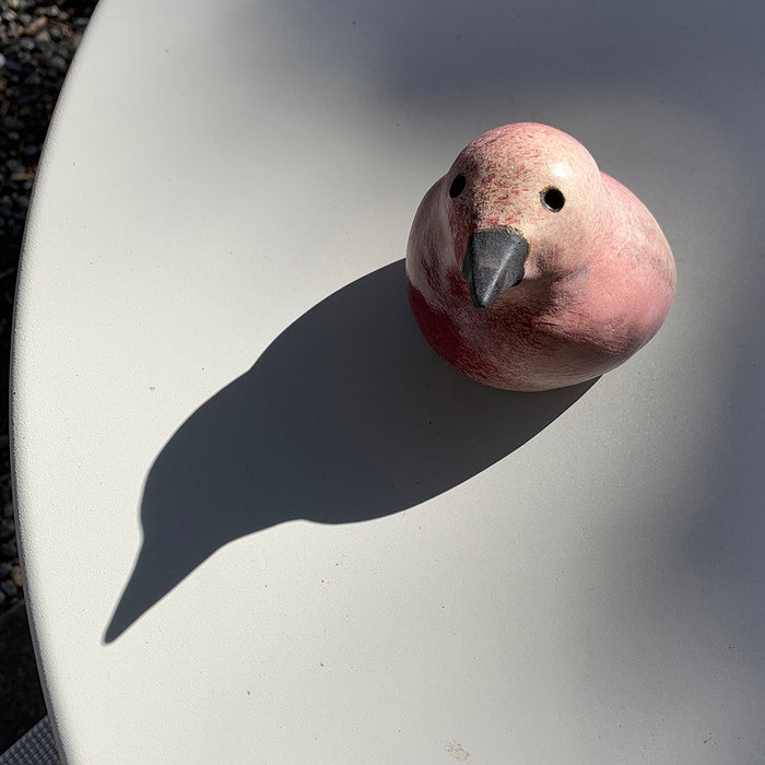 Art: Ceramic Dusty Pink Speckled Shore Bird