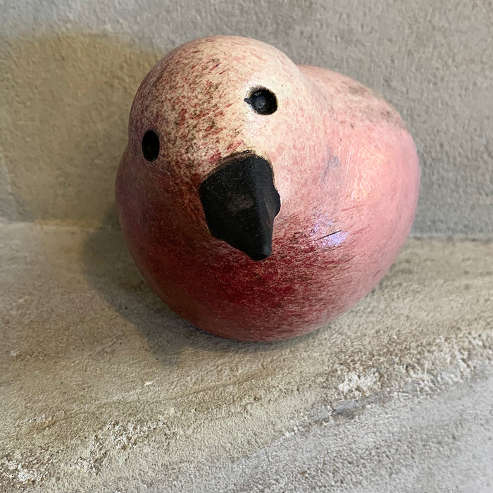 Art: Ceramic Dusty Pink Speckled Shore Bird