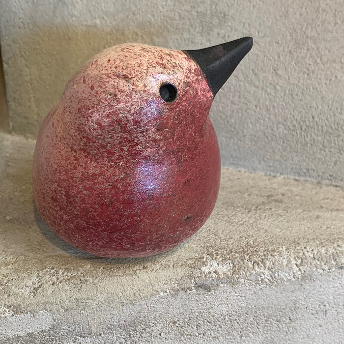 Art: Ceramic Dusty Pink Speckled Shore Bird