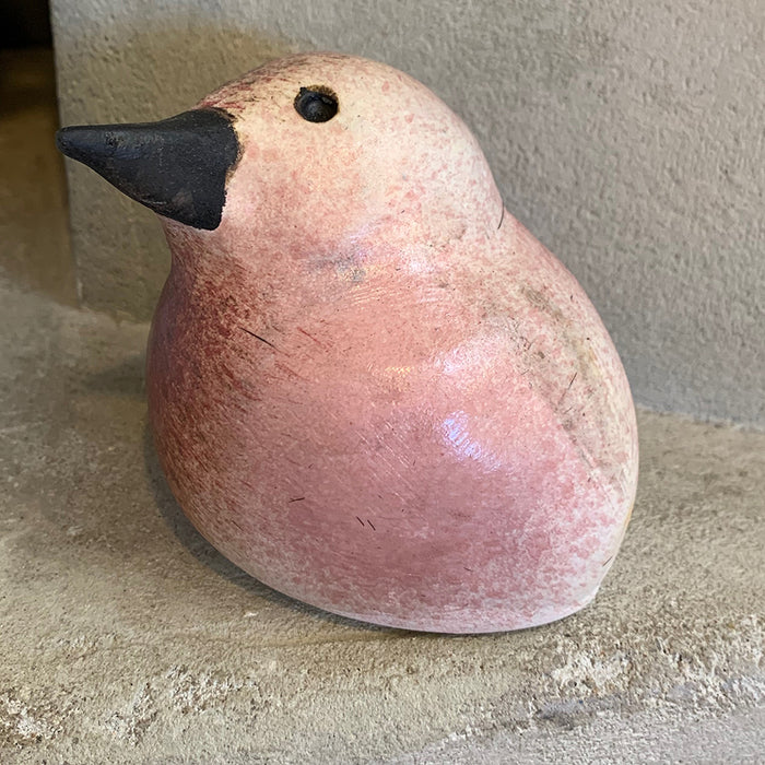 Art: Ceramic Dusty Pink Speckled Shore Bird