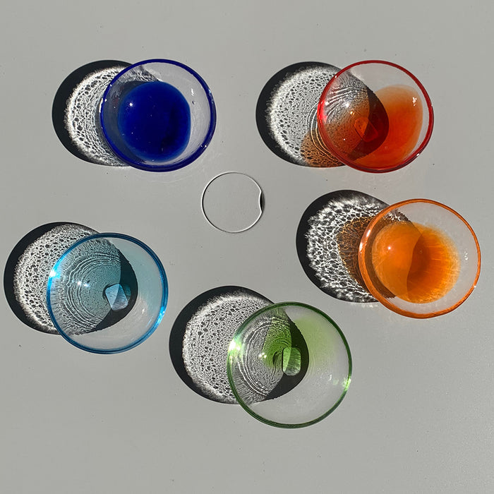 Home: Handmade Glass Salt Cellar Rainbow Set of Five