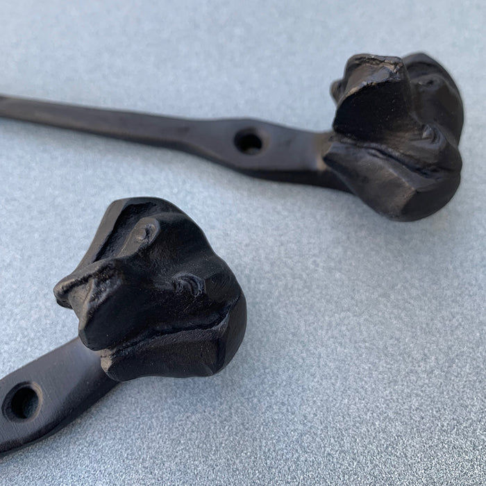 Hooks: Black Iron Hook with Curled End and Dog Head