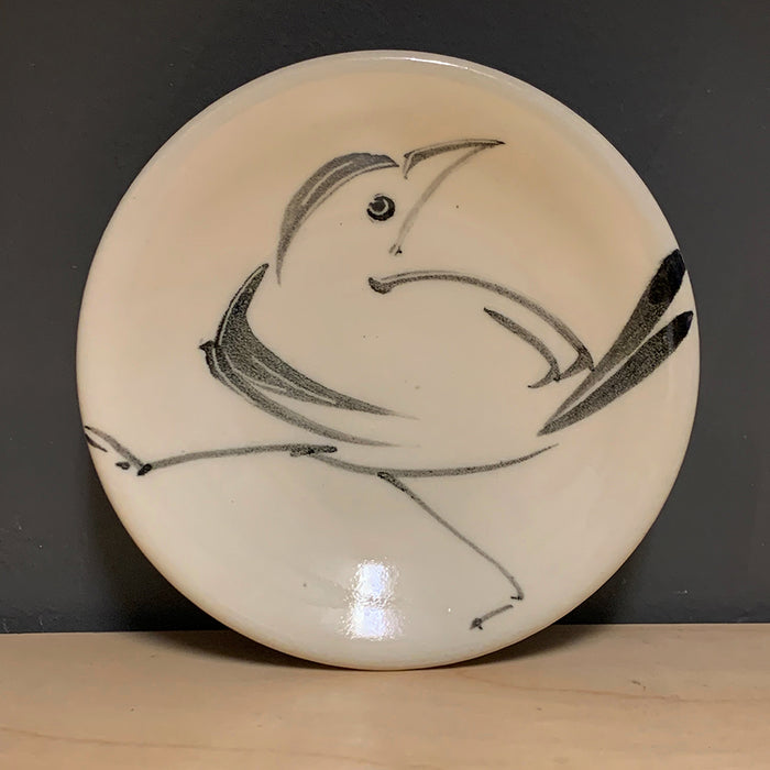 Home:  Betsy Williams Tiny Plate with Brush-Stroke Bird