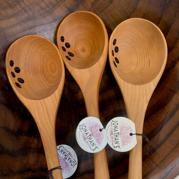 Kitchen: Cherry Wood Ladle with Holes