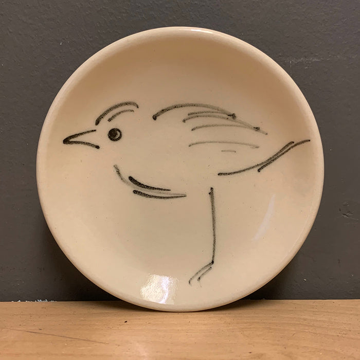 Home:  Betsy Williams Tiny Plate with Brush-Stroke Bird