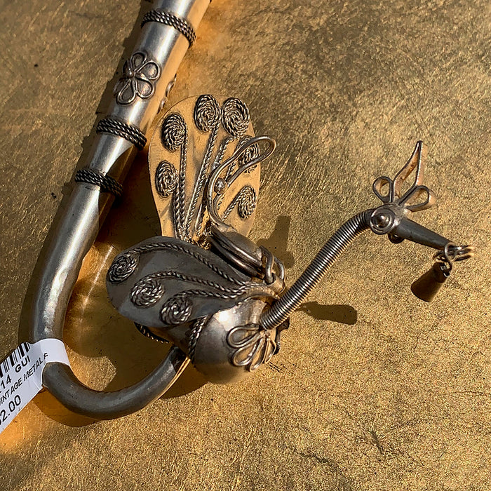 Unique: Vintage Metal Peacock Pipe