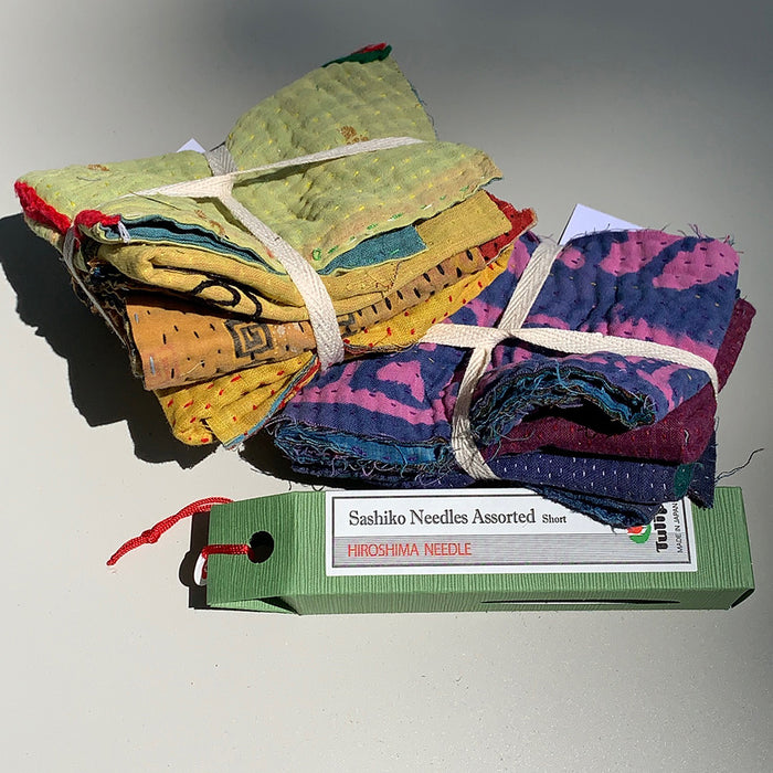 Mending: Kantha Stitch Bundle with Sashiko Needles