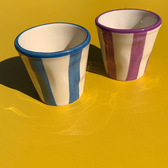 Home: Italian Stoneware Espresso Cup Set Cool Hue