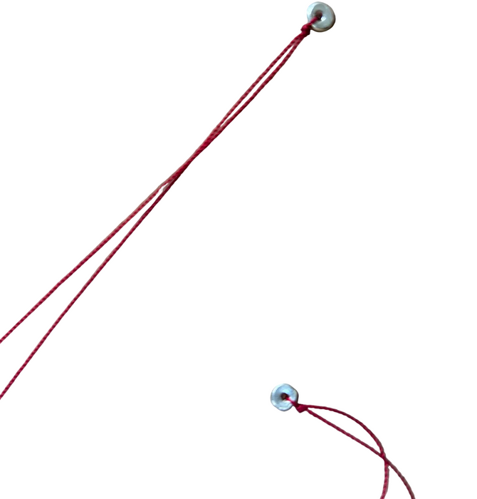 Red cord jewelry with silver-round bead