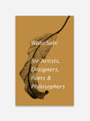 A book cover for 'Wabi-Sabi for Artists, Designers, Poets & Philosophers' by Wabi-Sabi, featuring a warm ochre background with a dark brown dried leaf illustration and white text.