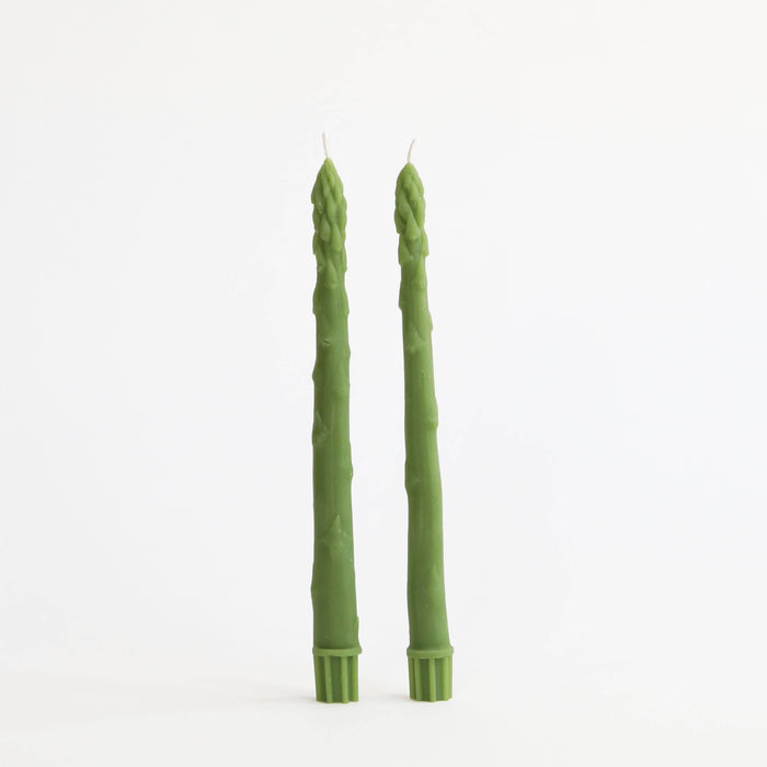 Asparagus Beeswax Taper Candles