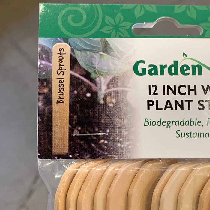 Garden: Twelve Natural Wood Plant Stakes